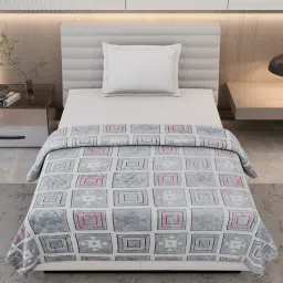 Monte Carlo Kaira Grey Polyester Printed 290 GSM Single Blanket image 2