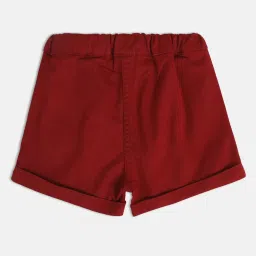 MINIKLUB Kids Red Solid Shorts image 2