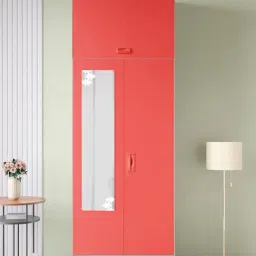 Godrej Interio Slimline 2 Door Hot Coral Matte Metal 4 Shelves Almirah-picture-24