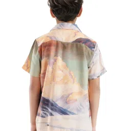 Rare Ones Boys Orange Viscose Printed Shirt image 2