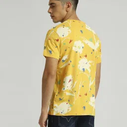 Pepe Jeans Pale Yellow Cotton Slim Fit Printed T-Shirt image 2