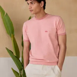 Andamen Pink Cotton Regular Fit T-Shirt-picture-26