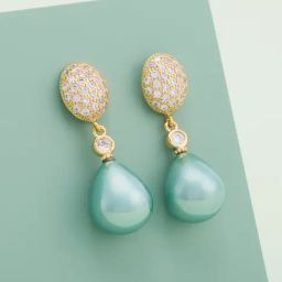 Kushal's Fashion Jewellery Mint Gold Polished Zircon Earring for Women-picture-46