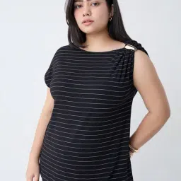 Gia by Westside Black Pinstriped Top-picture-14