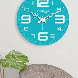 Random Navy Blue Plastic Round Wall Clock-picture-23