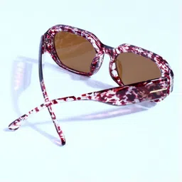 goglassic Unisex Brown Lens & Brown Rectangle Sunglasses with image 2