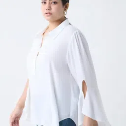 Gia by Westside White Solid Blouse-picture-34