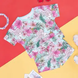 Pantaloons Junior Blue & Pink Cotton Floral Print T-Shirt Set-picture-19