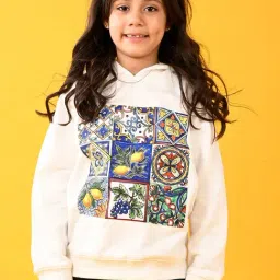 Anthrilo Girls White Printed Full Sleeves Hoodie-picture-18