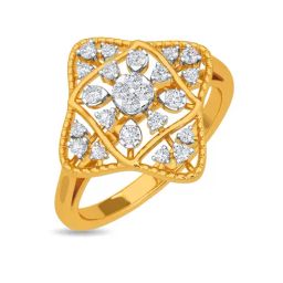 Kisna Diamond & Gold Jewellery Roselind 14k (585) Diamond & Gold Ring For Women-picture-17