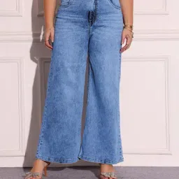 Miss Chase A+ Blue Denim Solid Jeans-image-23