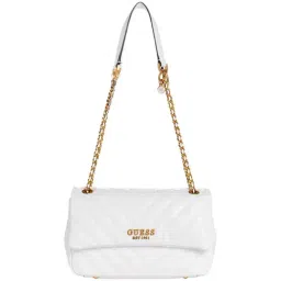 GUESS White Quilted Shoulder Bag-image-29