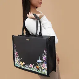 Code by Lifestyle Black Printed Handbag-picture-29