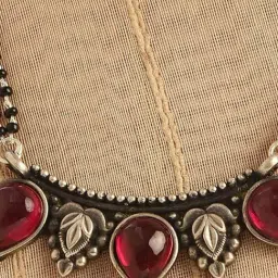 Jaypore Silver Spring Mangalsutra & Earring Set image 3