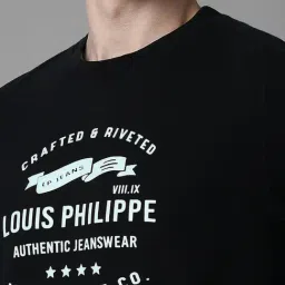 Louis Philippe Black Cotton Regular Fit Printed Sweatshirt image 4