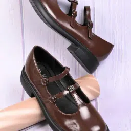 Jove Women's Coffee Mary Jane Shoes-picture-10
