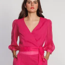 Zink London Pink Regular Fit Crop Top-picture-23