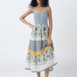 Bombay Paisley by Westside Blue Printed Cotton Tiered Dress-picture-33