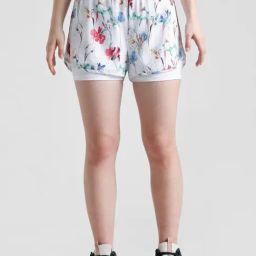 Only White Polyester Floral Print Sports Shorts-picture-45