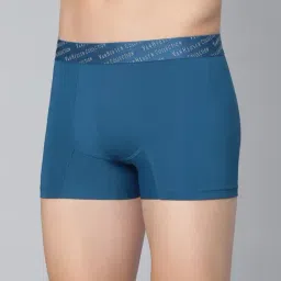 Van Heusen Regular Fit 4 Way Stretch 3D Logo Waistband Solid Tactel Trunks - Deep Water image 3
