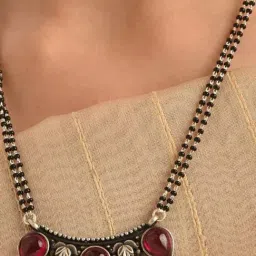 Jaypore Silver Spring Mangalsutra & Earring Set image 4