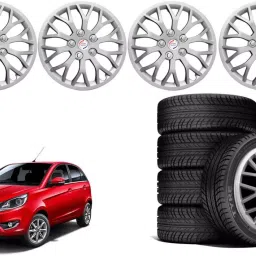Auto Pearl ViS08 R14 35.56 cm (14 Inch) Press Type Wheel Hubcap with Retention Ring Glossy Black Red Strip Wheel Cover for Tata Bolt Quadrajet XE (Set of 4)-picture-33
