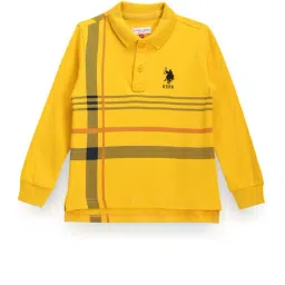 U.S. Polo Assn. Kids Yellow Striped Full Sleeves Polo T-Shirt-picture-16