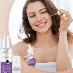 DERMISTRY Anti Acne Salicylic Acid Body Wash - 200 ml With Face Serum - 30 ml image 3