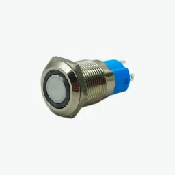 Flat Head 12MM 12V-24V Latching Metal Push Button Switch - Red (4-Pin IP67 Waterproof Ring LED Illumination) image 1