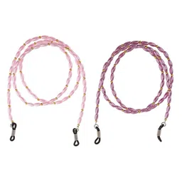 saz dekor 2 Pieces Eyeglass Sun Glasses Holder Necklace Sunglass Chain Pink Purple|Sunglass For Woman With Storage Box, Trending, Stylish & Durable Sunglasses, Lightweight Large Frame for Woman Man| image 1