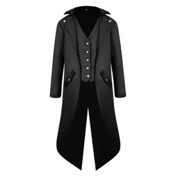 calandis CALANDIS® Men Steampunk Tailcoat Jacket Gothic Victorian Coat Paty Costume XL Black image 2