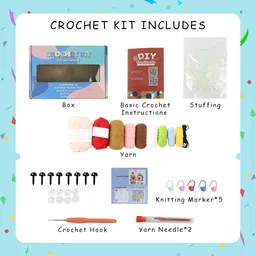 PATPAT® DIY Capybara Crochet Art Material Kit Set of 2Pcs Beginners DIY Handmade Gift Pink & Brown Capybara Crochet Stuffed Toys Includes Crochet Hooks, Colored Yarns, Step by Step Tutorial image 2
