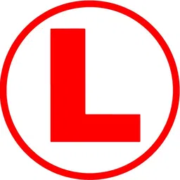 CVANU (Pack Of 2) Red L Board Learning Driver Car Decal Sticker(14.5Cm X 14.5 Cm) image 1