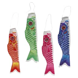 UJEAVETTE Set of 4 Colorful Japanese Windsock Carp Flag Sailfish Wind Streamer 150cm image 3