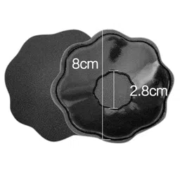 ANESHA Adhesive Bra Strapless Sticky Invisible Push up Silicone Bra for Backless Dress with Nipple Covers Flower Shapes silicone Free Size Black Colour Pack of 1 image 3
