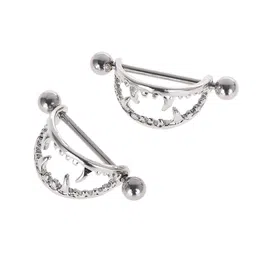 gadgetsden Nipple Bar Mouth teeth Shape Women's Piercing Screw Studs,16G image 1