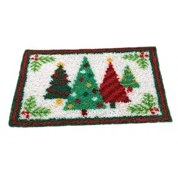 bnf® Latch Hook Kits Christmas Motif Rug Carpet Cushion Making Xmas Tree White Crafts | Needlecrafts & Yarn | Rug Making | Latch Hooking | Latch Hooking Kits image 1
