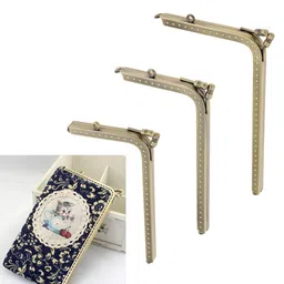 LOOM TREE® 2xBronze L Shaped Metal Purse Bag Making Frames with Kiss Clasps 18.5x10.5cm | Sewing | Foundations & Undergarments | Purse Handles, Frames & Feet image 3