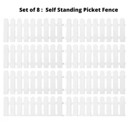 Wonderland Pack of 8pc PP Picket self Standing Fence for Outdoors and Flower beds image 2