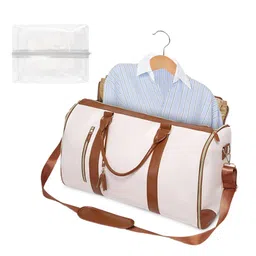 palay Travel Duffel Bag Fashion PU Travel Luggage Bag Folding Carry-on Luggage Bag with Removable Shoulder Strap Waterproof Large Travel Duffel Bag Garment Bag, 20.4 x10x12.5 inches image 1