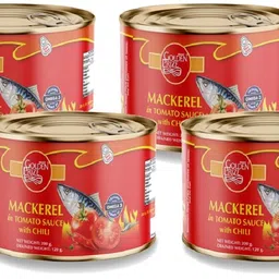 Golden Prize Mackerel in Tomato Sauce with Chili, 200g(Pack of 4) image 1