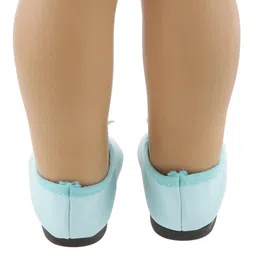 Fashion My Day Durable Light Blue Pair Flat Shoes with Bow for 18 inch Dolls | Modern | Clothes & Accessories | Dolls image 2