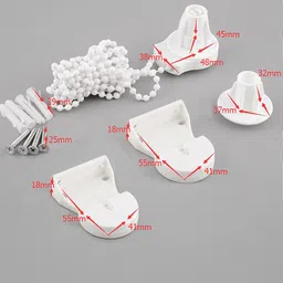 Magideal Plastic Roller Blind Part Bracket with 37.40" Long Bead Chain for 25 mm Tube, White image 5