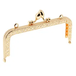 MERISHOPP® Square Embossed Metal Purse Hands Frame Kiss Clasp Sewing 12.5cm| Womens Hands & s | Hand Accessories|1 Piece Of Purse Frame image 3