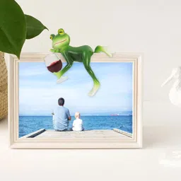 hasthip HASTHIP® Resin Decor Cartoon Frog Decor, Fun Drunk Frog Planter Decor, Hanging Decor for Open Fish Tank 2.36 inch Small Green Resin Frog Decoration image 4