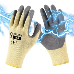 Serplex Electrical Insulated Gloves Full Palm Rubberization 400V High Voltage Resistance Safe Electrician Work Gloves Non-slip Insulated Gloves Electrician Work Gloves for Men/Women image 1