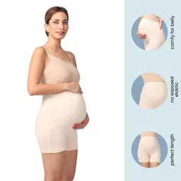 morph maternity Under Short | Pregnancy Panties for Women | Shorts Style | Prevents Inner Thigh Chafing Caused by Weight Gain | Provides Support | Soft, Comfy & Stretchy Cotton | Pack of 1 image 3