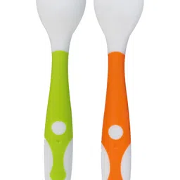 Mee Mee Baby Spoon | Easy Feeding Baby Spoon | BPA Free | Premium Stylish Spoon Set | Useful for 1+ Months Baby/Kids (Flexi-Pack 2 - Green & Orange) image 4