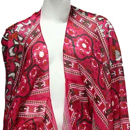 bnf Red Fashion Flower Printing Chiffon Cardigan Coat Beach Cover UP M | Clothing Shoes & Accessories | Womens Clothing | Coats & Jackets image 4