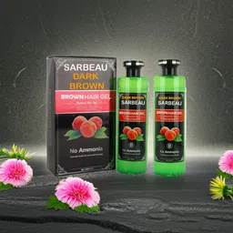 sarbeau Fruit Vinegar Dark Brown Hair Colour Gel, Natural Herbal Formula, Ammonia-Free, 500ml x 2, 10-Minute Application (DARK BROWN COLOUR) image 4